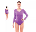 Body o Maillot morado manga larga para mujer