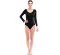 Body o Maillot negro manga larga para mujer