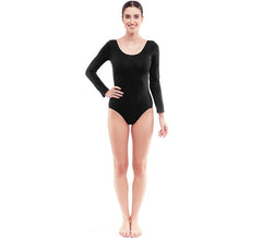 Black long sleeve bodysuit or jersey for women
