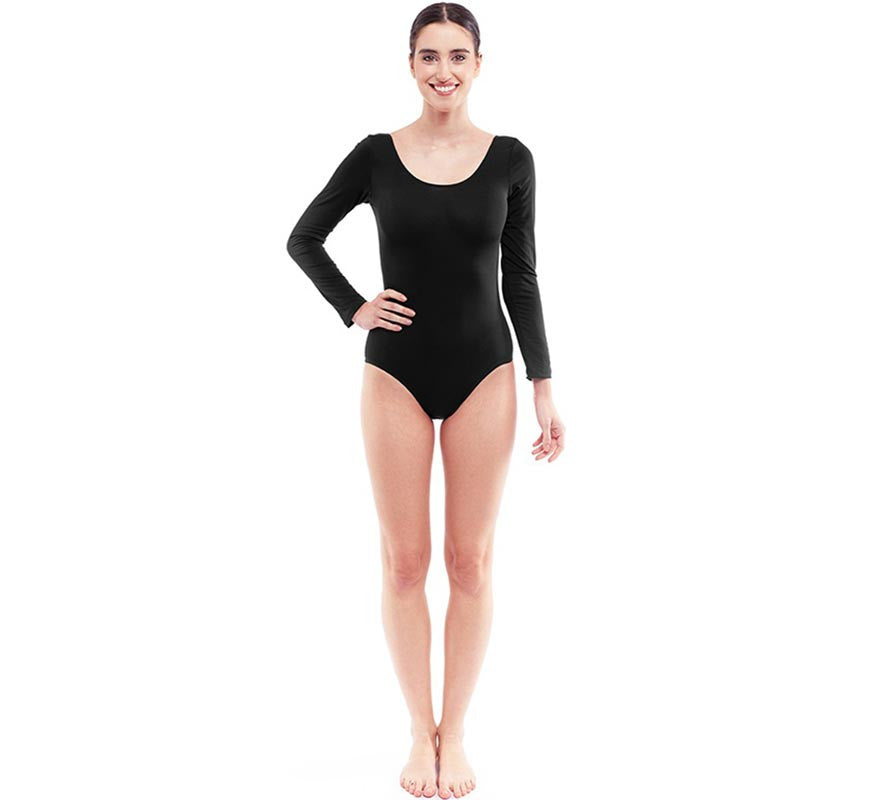 Translation missing: en.Body o Maillot negro manga larga para mujer