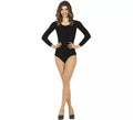 Body o Maillot Negro manga larga para mujer
