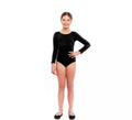Body o Maillot negro manga larga para niña