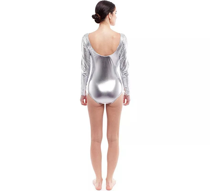 Translation missing: en.Body o Maillot plateado manga larga para mujer