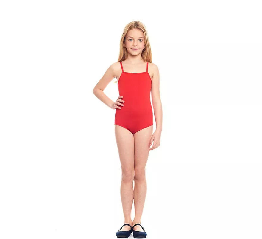 Body o Maillot Punto con tirantes rojo para niña