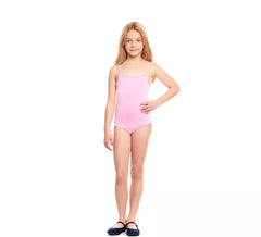 Body ou collant de malha com alças rosa para menina