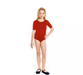 Body o Maillot rojo manga corta para niña