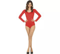 Body o Maillot Rojo manga larga para mujer