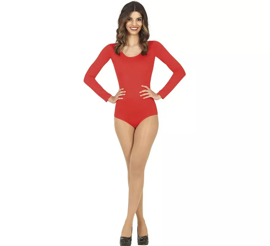 Translation missing: en.Body o Maillot Rojo manga larga para mujer