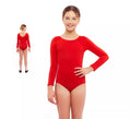 Body o Maillot rojo manga larga para niña