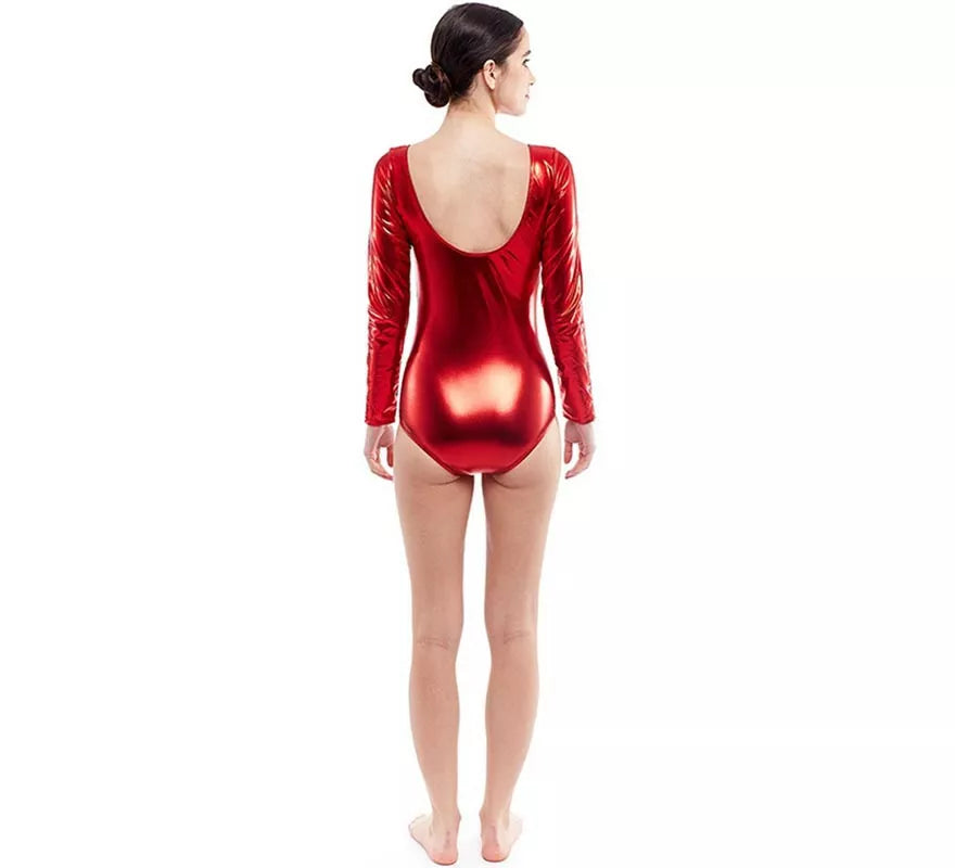 Translation missing: en.Body o Maillot rojo metal manga larga para mujer