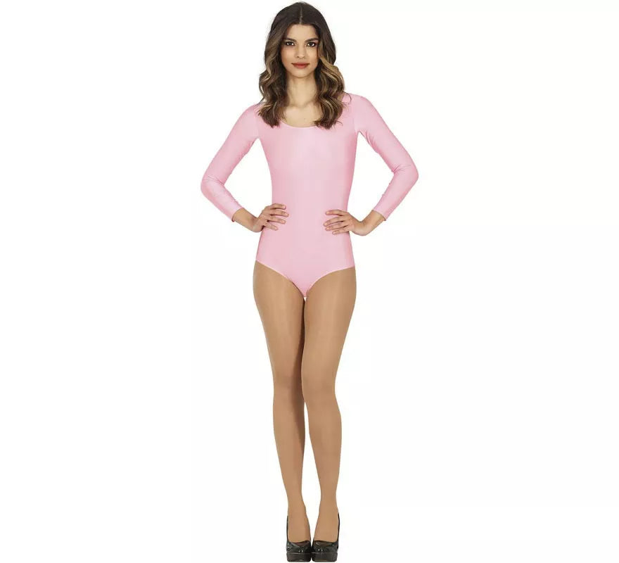 Translation missing: en.Body o Maillot Rosa manga larga para mujer