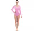 Body o Maillot rosa suave manga larga para mujer