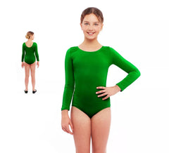 Green long sleeve bodysuit or jersey for girl