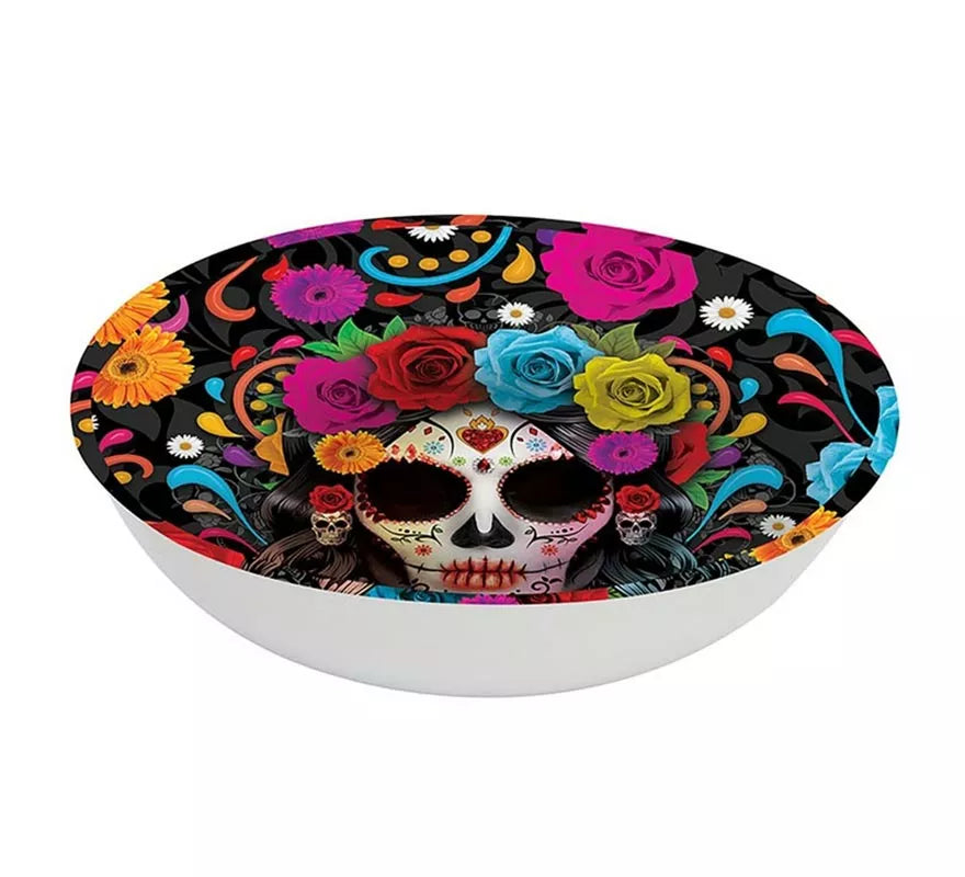 Bol Catrina colorida de plástico de 32 cm