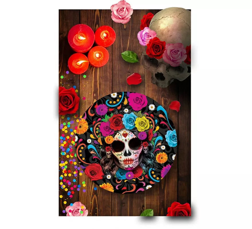 Translation missing: en.Bol Catrina colorida de plástico de 32 cm