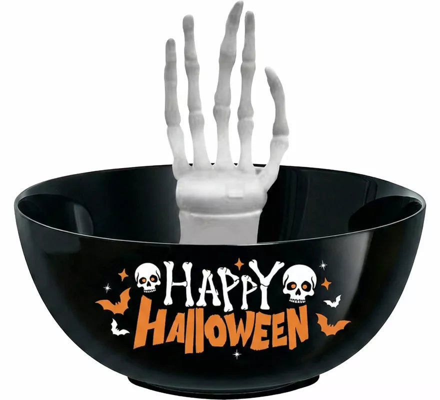 Translation missing: en.Bol con Mano Esqueleto Happy Halloween de 25 cm