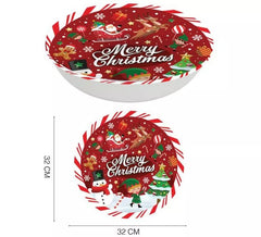 32 cm red pvc Merry Christmas bowl