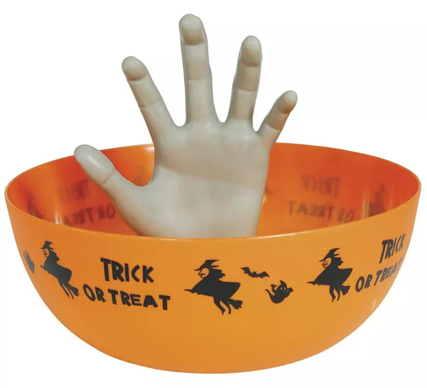 Bol naranja con Mano 25 cm