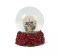 Bola de Cristal con calavera y rosas de 6,9x8,4x6,9 cm