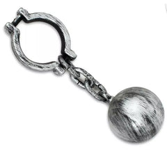 45 cm antique effect silver prisoner ball