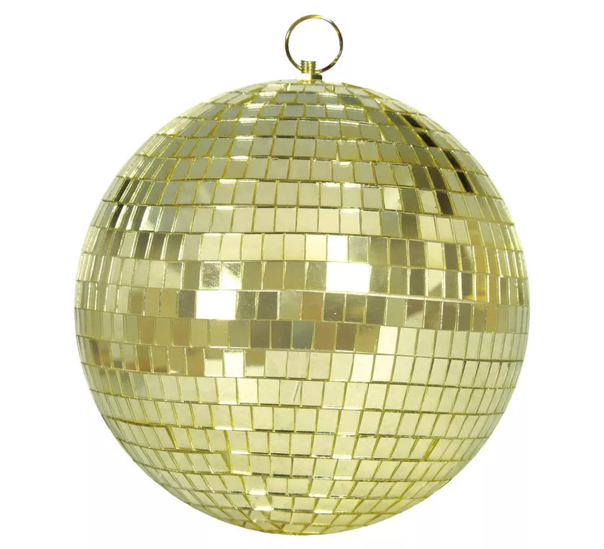 Bola Espejos Discoteca dorado de los años 70 de 30 cm