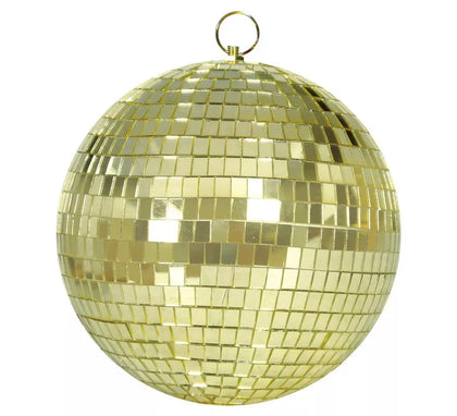 Bola Espejos Discoteca dorado de los años 70 de 30 cm