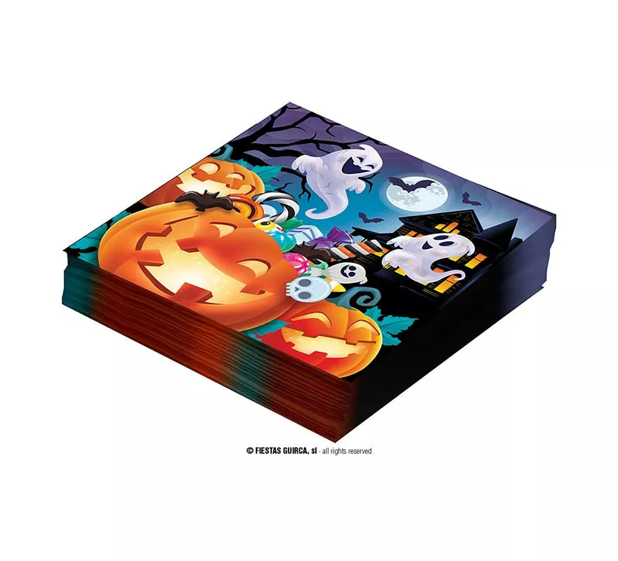 Pack de 12 Servilletas Calabazas de 33x33 cm
