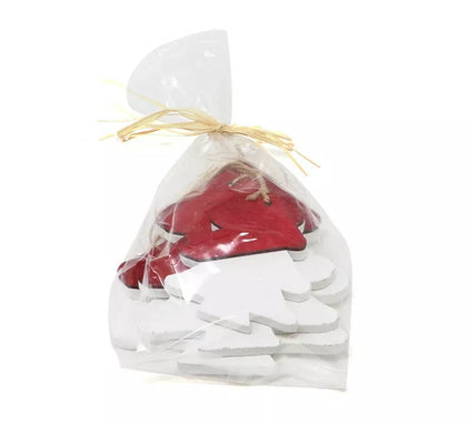Bolsa 3 Arboles de Madera Rojo y Blanco Surtidos