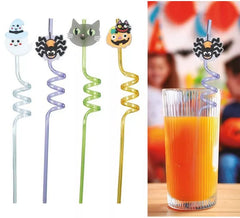 Bag of 4 Halloween Straws 27 cm