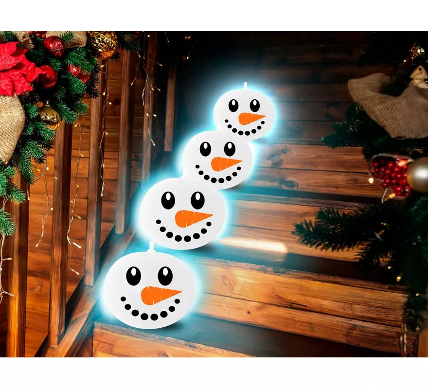 Bolsa 5 Globos Muñeco Nieve con Luz
