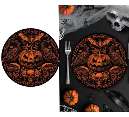 Bolsa 6 Platos Calabaza Gótica 23 cm