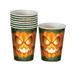 Bag of 6 Glasses 10 cm Halloween Pumpkin