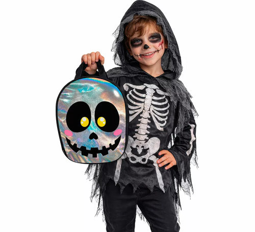 Bolsa Calavera Metalizada de 36x28 cm