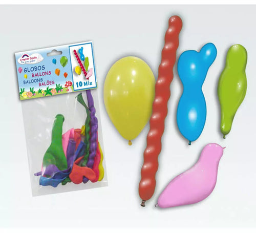 Bolsa de 10 Globos de látex Mixtos de colores