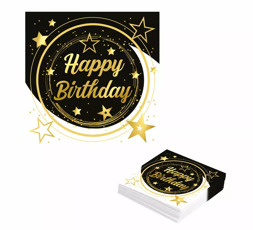 Translation missing: en.Bolsa de 12 Servilletas Happy Birthday de 33X33 cms