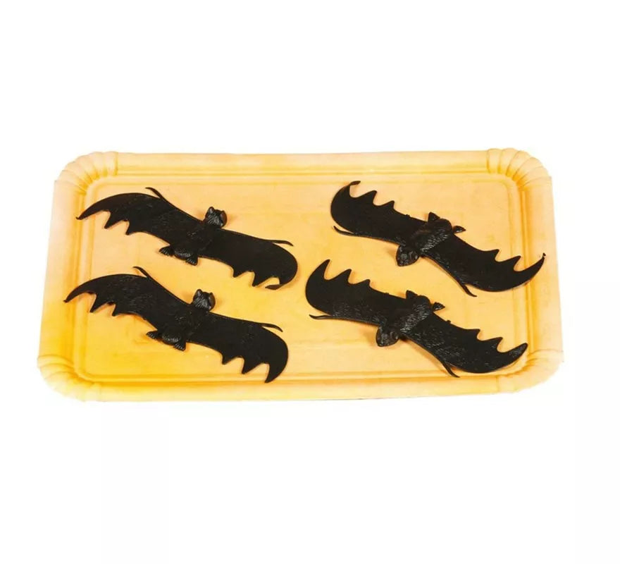 Bolsa de 4 Murciélagos de 11cm para Halloween