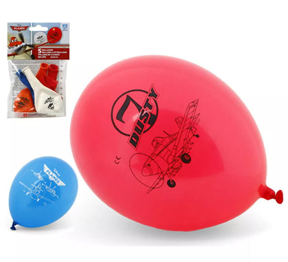 Bolsa de 5 Globos de Aviones colores surtidos de 23 cm