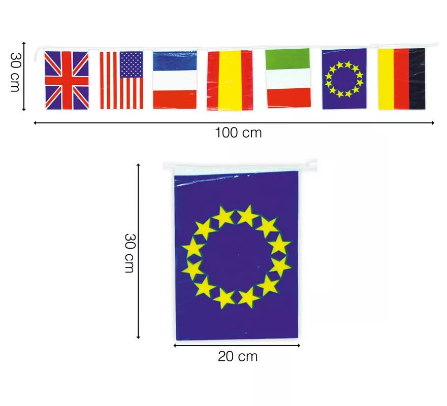Bolsa de 50m de Bandera Internacional de 20x30cm de plástico