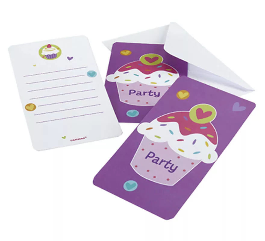 Bolsa de 6 Invitaciones de Cupcake con sobres