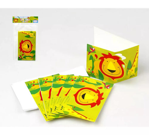 Bolsa de 6 Invitaciones de la Jungla para Cumpleaños