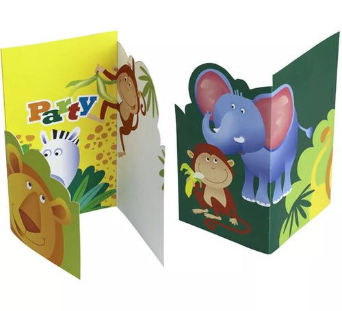 Bolsa de 6 Invitaciones de Safari con sobres