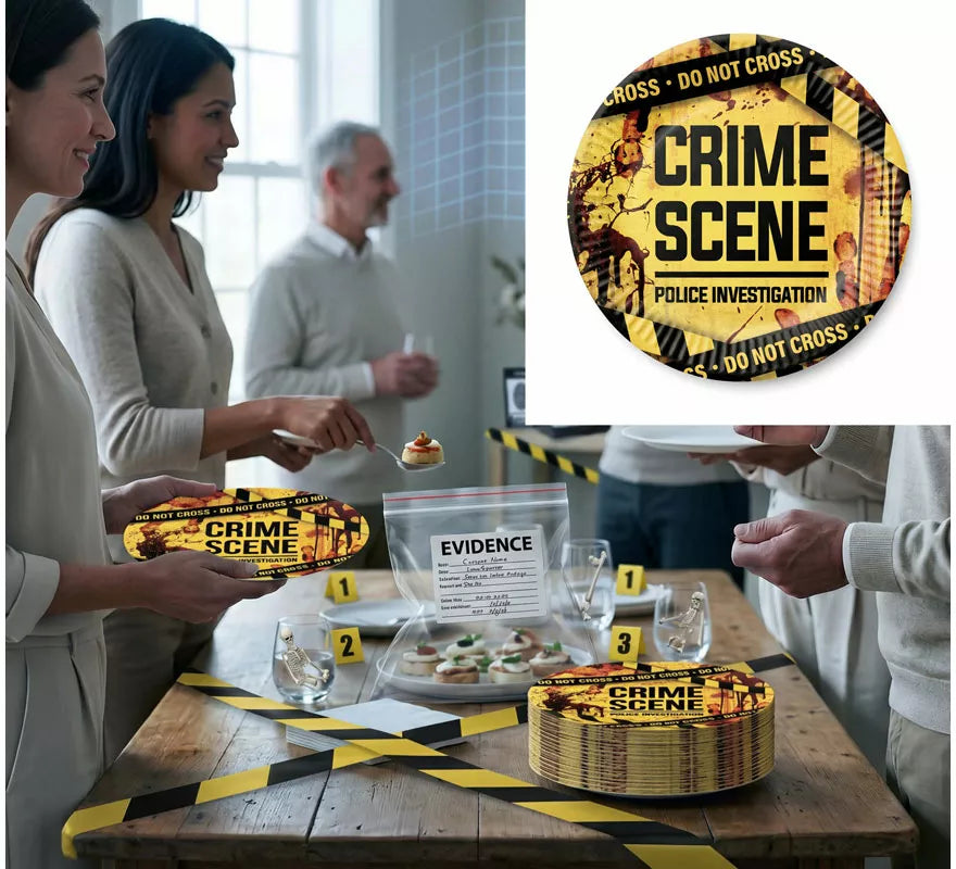 Bolsa de 6 Platos Escena de Crimen de 23 cm