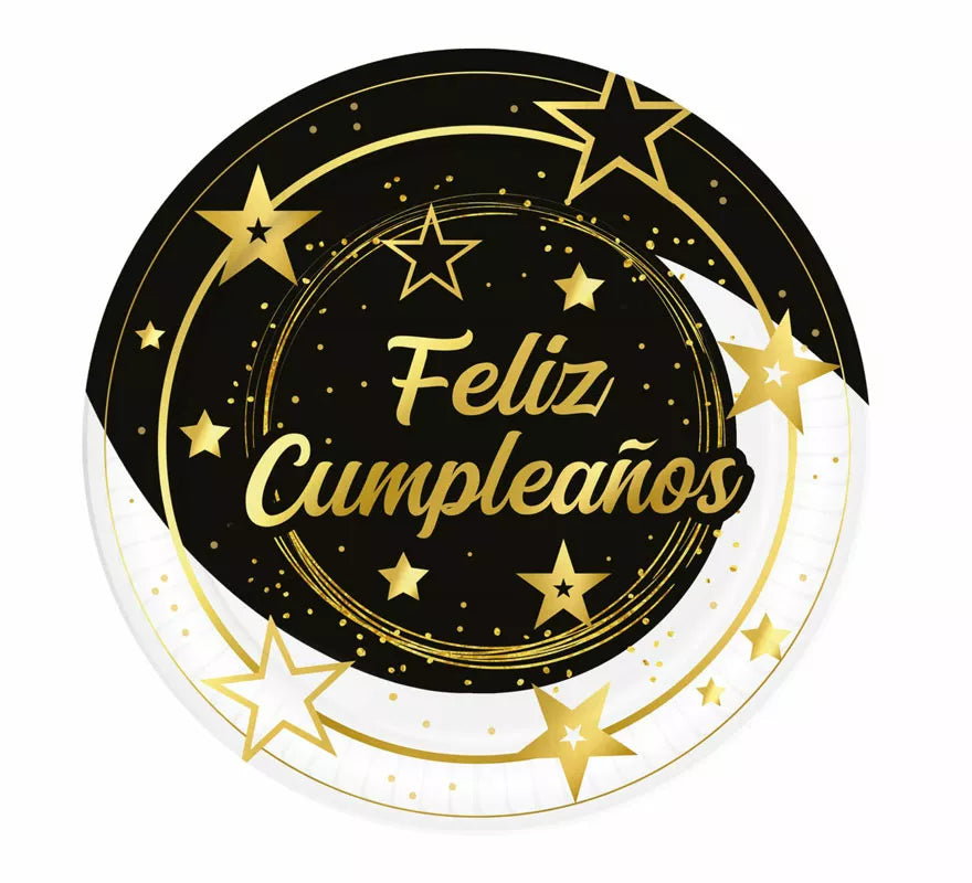 Translation missing: en.Bolsa de 6 Platos Feliz Cumpleaños de 23 cms