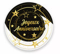 Bolsa de 6 Platos Joyeux Anniversaire de 23 cms