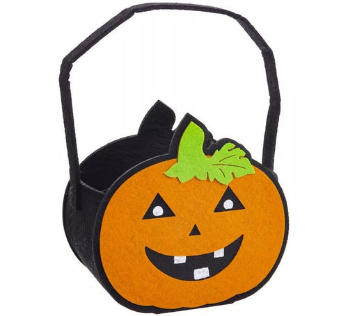 Bolsa para dulces Calabaza de Fieltro de 14x8,50x15 cm