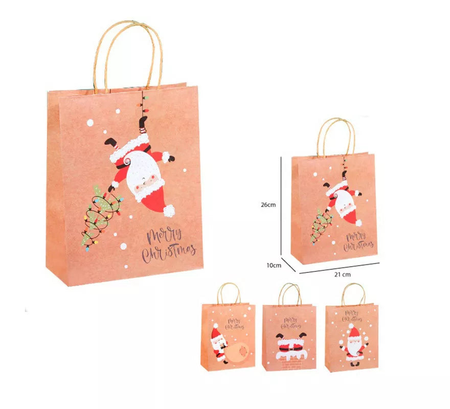 Translation missing: en.Bolsa Regalo Navidad Kraft de 21x26x10 cm en modelos surtidos