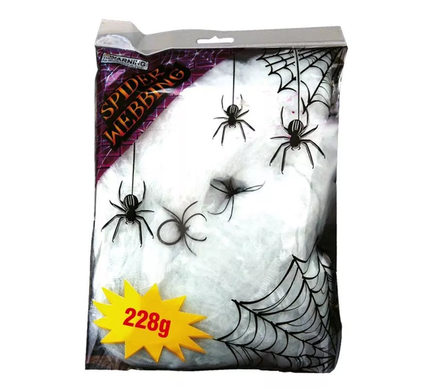 Translation missing: en.Bolsa Telaraña con 2 arañas de 228 gr para decorar en Halloween