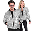 Bomber Fiesta plateado con lentejuelas para adulto