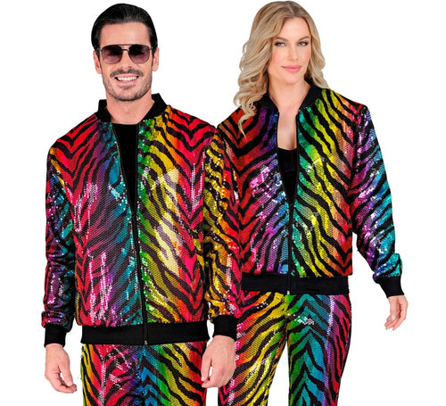 Bomber Moda animal print a rayas multicolor para adulto