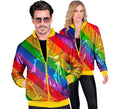 Bomber Moda franjas multicolor con lentejuelas para adulto